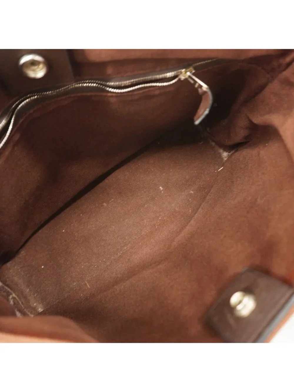 Hermes Tote Troca Horizontal PM Canvas Brown Silver